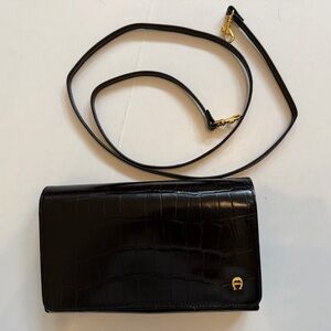 NEW Etienne Aigner small black leather crossbody.